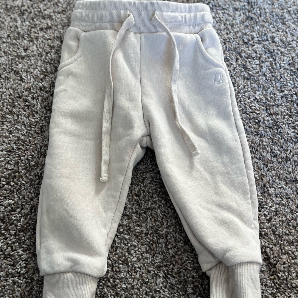 Lightly Worn Little Bipsy sweatpants, size 12-18 months.